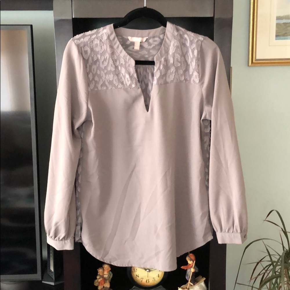 Banana Republic cheetah grey blouse